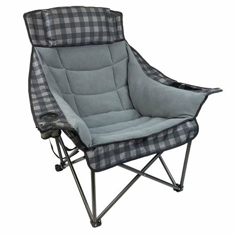 Venture Forward Buffalo Plaid Ultra Padded Chair - Grey