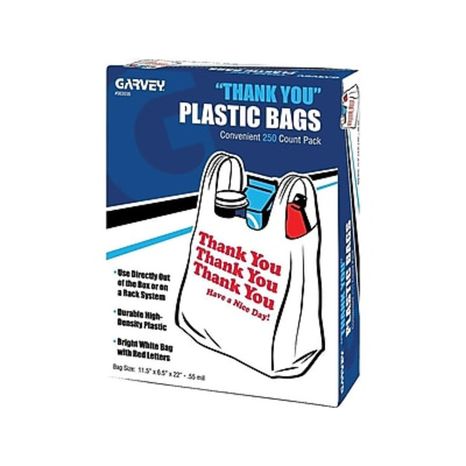 COSCO Plastic Shopping Bags - White & Red - 22"H x 11"W x 6-1/2"D