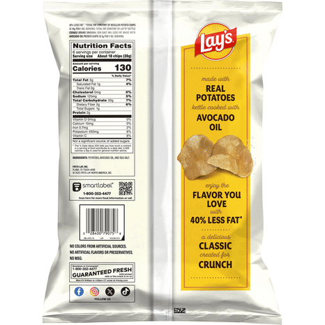 Lay's Kettle Cooked Potato Chips Original Sea Salt