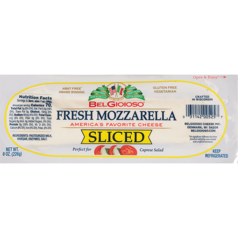 BelGioioso Fresh Mozzarella Cheese Sliced
