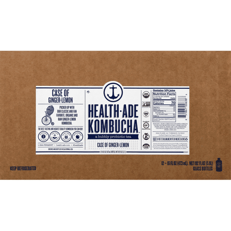 Health-Ade Kombucha, Ginger-Lemon