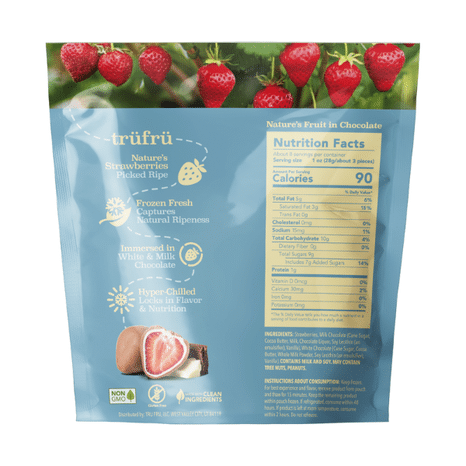Tru Fru Nature's Strawberries, Hyper-Chilled in White & Milk Chocolate