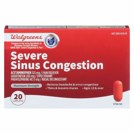 Walgreens Mucus Relief Severe Sinus Congestion Day Caplets