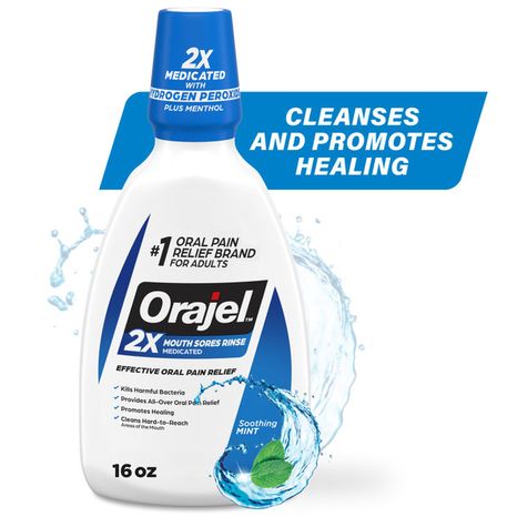 Orajel Fresh Mint Mouth Sores Antiseptic Rinse