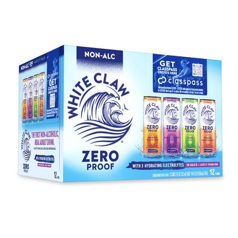 White Claw Zero Proof Variety Pack, 12 Pack, 12 fl oz Cans