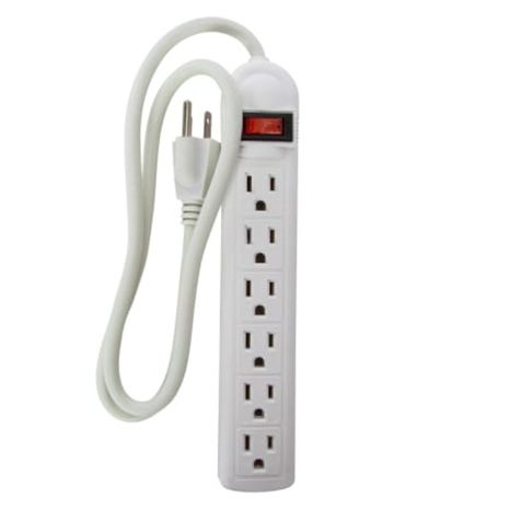 Five Below 6-Outlet Power Strip, Large - Natural White