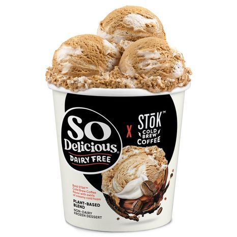 So Delicious Plant Based Blend Frozen Dessert, SToK Cold Brew Coffee, Dairy Free, Vegan Ice Cream Alternative, Non-GMO, Kosher, 1 Pint