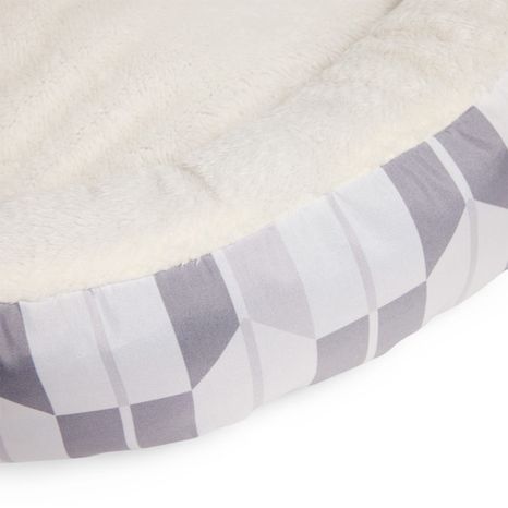 EveryYay Essentials Oval Cuddler Pet Bed, Small - Grey Arrow