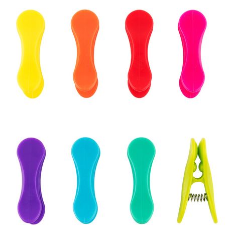 Kikkerland Design Rainbow Bag Clips Set