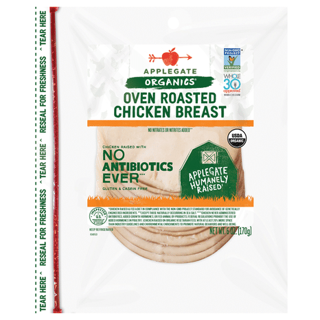 Applegate Organics Organic Oven Roasted Chicken Breast Sliced