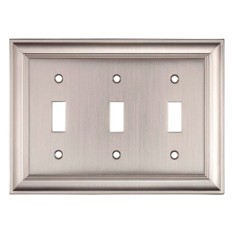 Allen + Roth Cosgrove 3-Gang Satin Nickel Toggle Wall Plate
