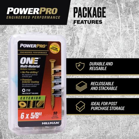 Hillman Screws, Multi-Material, Exterior, 5/8 Inches