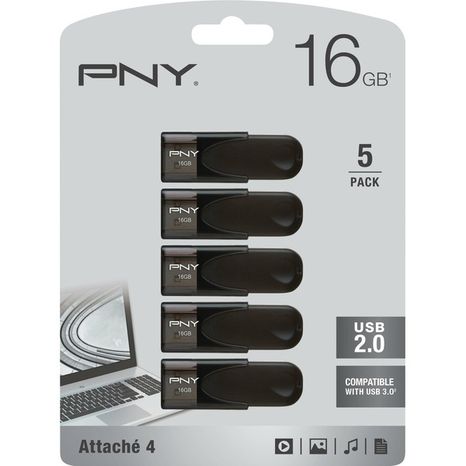 PNY Black Attache 4 16GB USB 2.0 Flash Drive