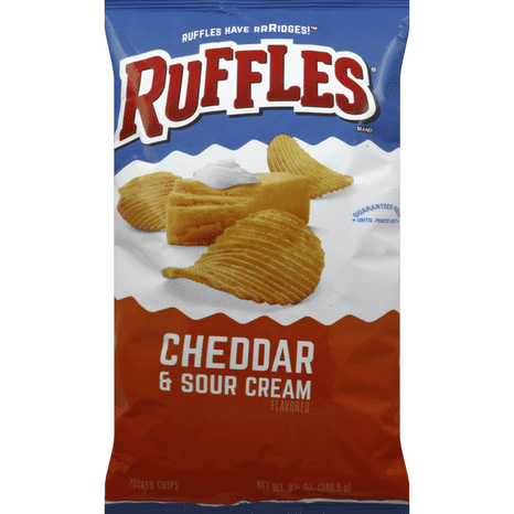 Ruffles Potato Chips, Cheddar & Sour Cream Flavored