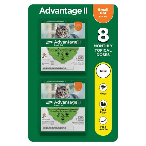 Advantage Small Cat 8 Month Supply II Flea Treatment & Prevention