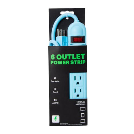 Five Below 6-Outlet Power Strip, Large