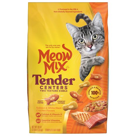 Meow Mix Tender Centers with Salmon & White Meat Chicken Flavors, Dry Cat Food