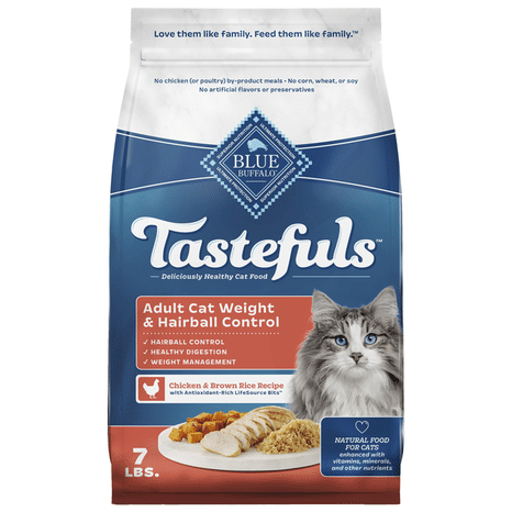 Blue Buffalo Tastefuls Adult Dry Cat Food for Weight Management & Hairball Control, Chicken