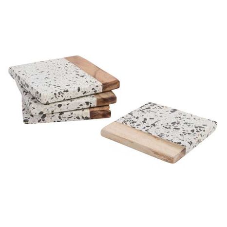 Square Tezza Wood Coasters Set