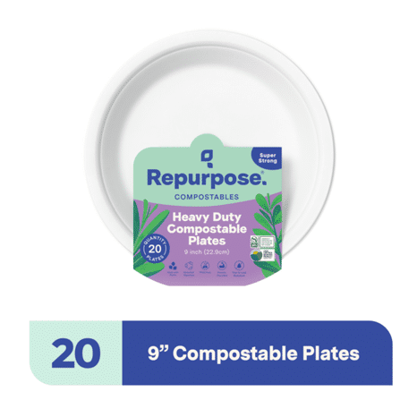 Repurpose Heavy Duty Compostable Plates, 9 in, 20 ct