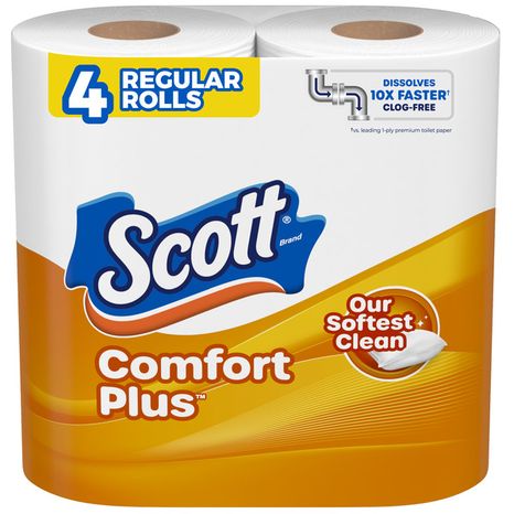 Scott ComfortPlus Toilet Paper, 1-Ply
