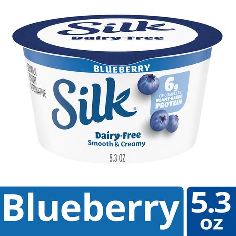 Silk Blueberry Dairy Free, Soy Milk Yogurt Alternative, Smooth and Creamy Plant Based Yogurt with 6 Grams of Protein Per Serving, 5.3 OZ Container