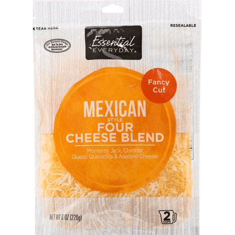 Essential Everyday Four Cheese Blend, Mexican Style, Fancy Cut