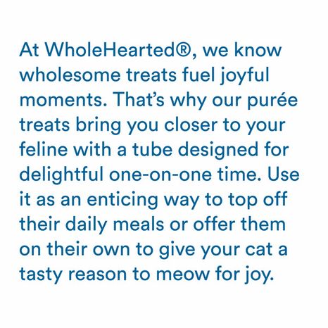 WholeHearted Treats for Cats, Chicken Recipe/Tuna Recipe/Salmon Recipe, Squeezable Puree