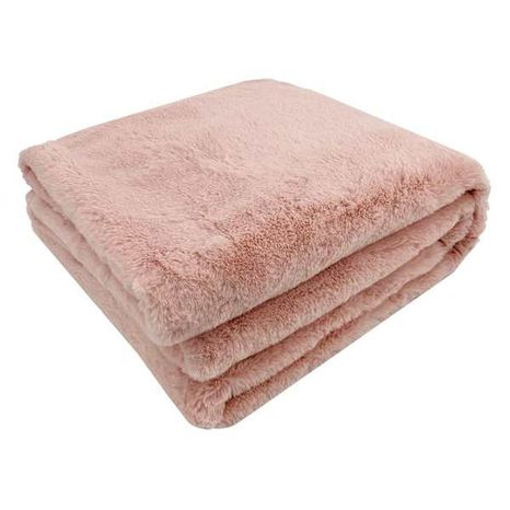 Faux Fur Throw - Pink