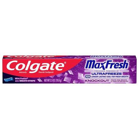 Colgate Toothpaste, with Whitening, Anticavity Fluoride, Mint Fusion, KnockOut