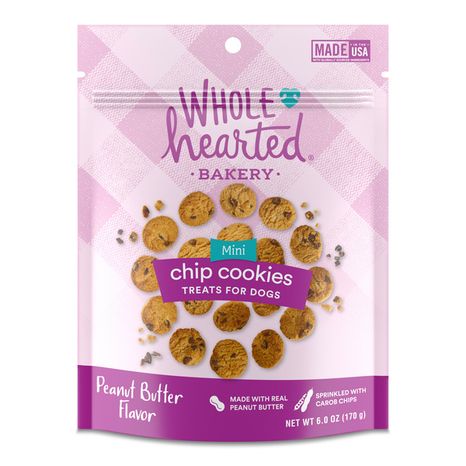 Whole Hearted Bakery Peanut Butter Flavor Mini Chip Cookies Treats For Dogs
