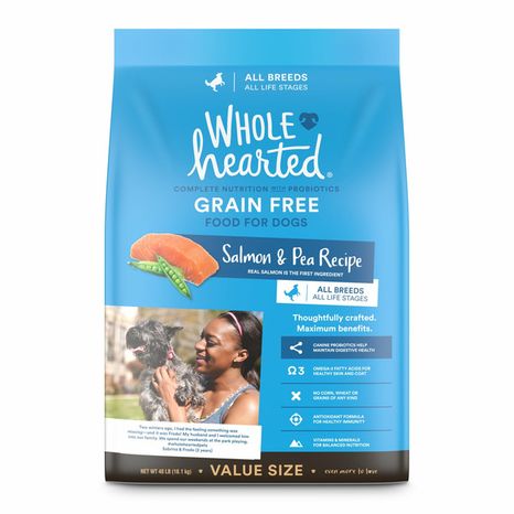 WholeHearted Food for Dogs, Grain Free, Salmon & Pea Recipe, All Breeds, All Life Stages