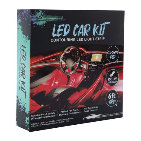 Auto Accessories Contouring LED Light Strip Car Kit - Red