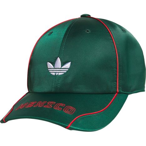 adidas Women's Satin Terrace Hat, One Size - Team Dark Green/Better Scarlet/White