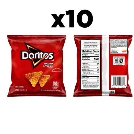 Doritos Tortilla Chips, Nacho Cheese Flavored
