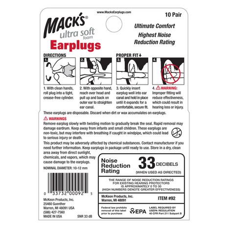 Mack's Ultra Soft Foam Ear Plugs