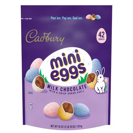 CADBURY MINI EGGS Milk Chocolate, Easter Candy Bulk Bag, 42 oz