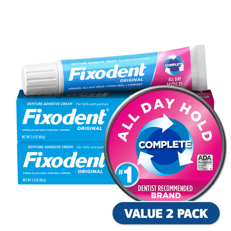 Fixodent Complete Original Denture Adhesive Cream, TWIN Denture Care