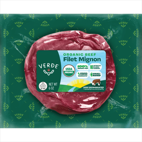 Verde Farms Organic, 100% Grass-Fed, Filet Mignon