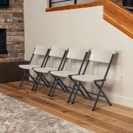 Lifetime Products Bypass Frame Commercial Folding Chair - Almond