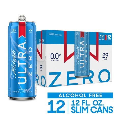 Michelob ULTRA Zero Non-Alcoholic American Lager Beer, 12 Pack, 12 Fl Oz Cans
