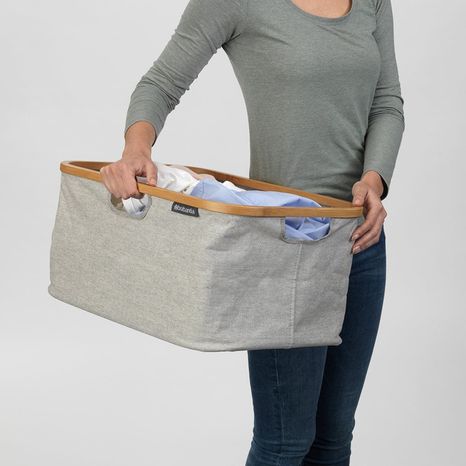 Brabantia Foldable Laundry Basket, 21 x 14 x 10-1/2 in - Pepper Grey