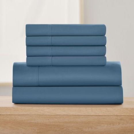 Member’s Mark Performance Solid Sheet Set, King - Indigo Blue