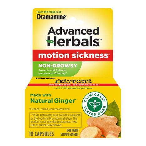 Dramamine Motion Sickness Relief Advanced Herbals Non-Drowsy
