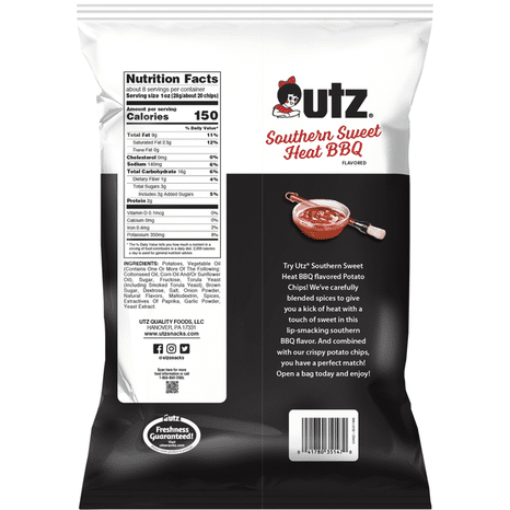 Utz Potato Chips, Southern Sweet Heat BBQ Flavored, Family Size