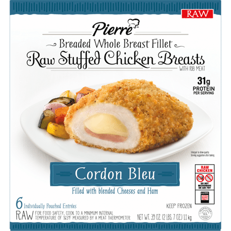 Pierre's R) Whole Muscle Cordon Bleu Stuffed Chicken Breast.