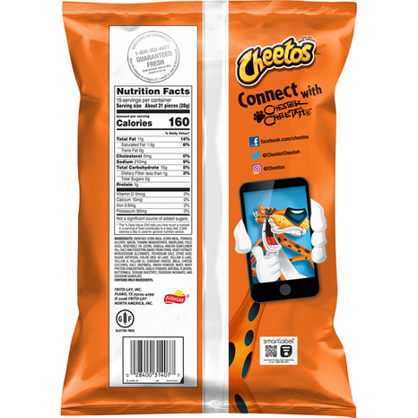 Cheetos Cheese Flavored Snacks, Flamin' Hot, Crunchy, Party Size