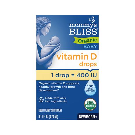 Mommy's Bliss Baby Organic Vitamin D Drops, Newborn +