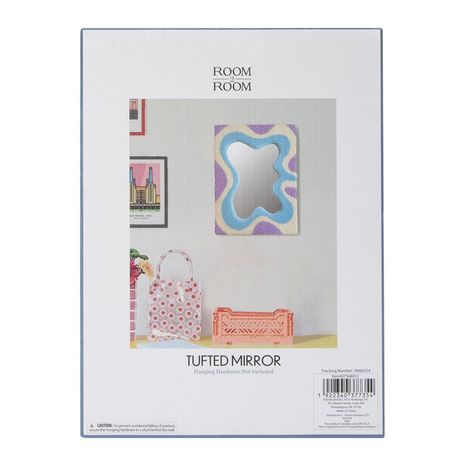 Room 2 Room Trendy Tufted Swirl Wall Mirror, 9.65 x 12 Inch - Blue & Purple