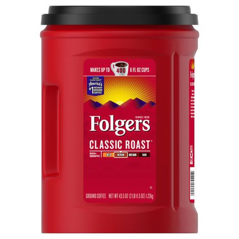Folgers Classic Roast Ground Coffee, Medium Roast
